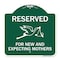 Signmission Reserved for New and Expecting Mothers, Green & White Aluminum Sign, 18" L, 18" H, GW-1818-23195 A-DES-GW-1818-23195 - alternate 1